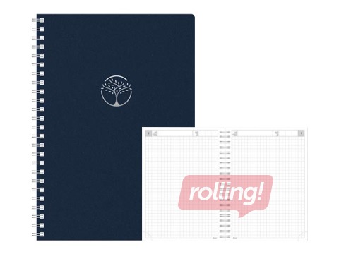 Dienasgrāmata - piezīmju bloks, Tempo Cardboard, rūtiņu, tumši zils