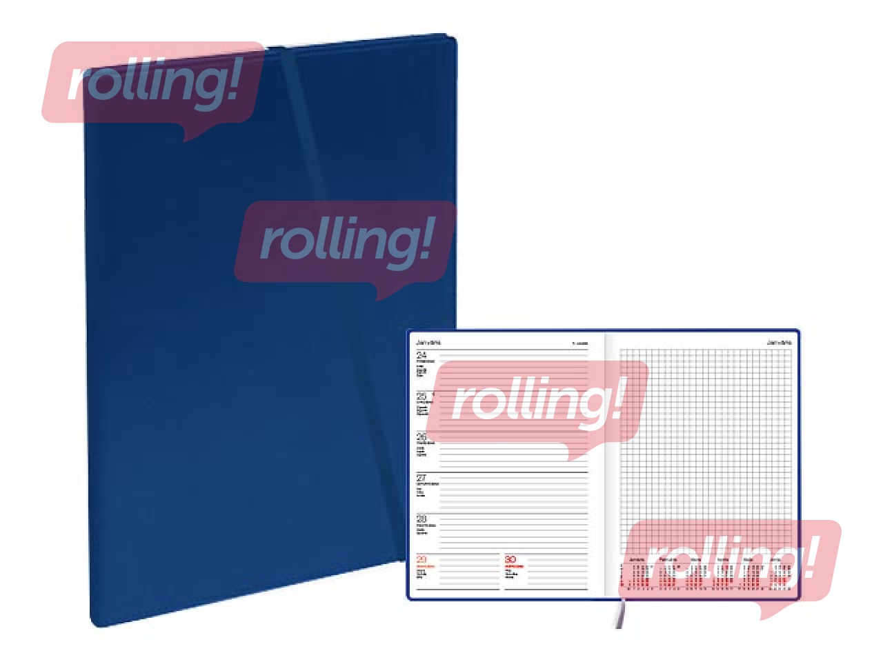 Dienasgrāmata Quadro Trend Blue, A5, mākslīgā āda, zila