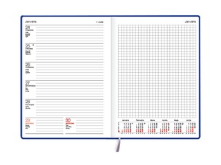 Dienasgrāmata Quadro Trend Blue, A5, mākslīgā āda, zila