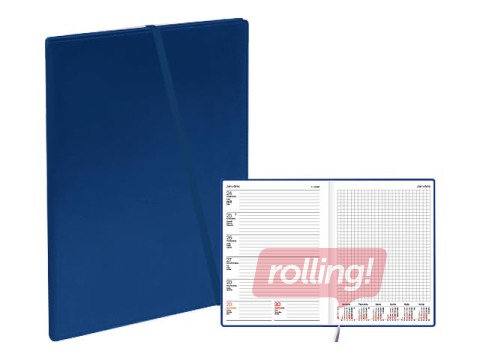 Dienasgrāmata Quadro Trend Blue, A5, mākslīgā āda, zila
