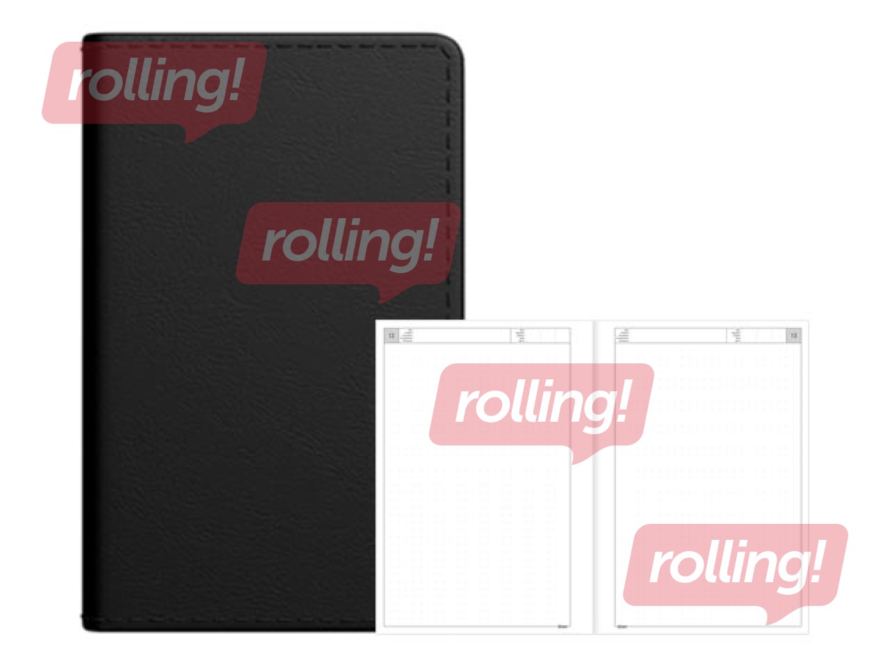 Dienasgrāmata - piezīmju bloks, Mini A8, punktotas lapas, melns