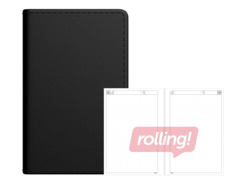 Dienasgrāmata - piezīmju bloks, Mini A8, punktotas lapas, melns