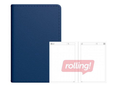 Dienasgrāmata - piezīmju bloks, Mini A8, punktotas lapas, tumši zils