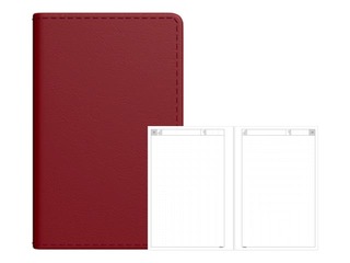 Dienasgrāmata - piezīmju bloks, Mini A8, punktotas lapas, bordo