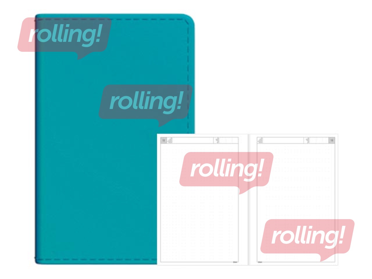 Dienasgrāmata - piezīmju bloks, Mini A8, punktotas lapas, tirkīza