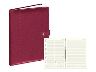 Dienasgrāmata Fortune ar pogu, A4, mākslīgā āda, bordo