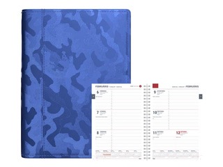 Dienasgrāmata Spirex Metallic, A5, mākslīgā āda, metāliski tumši zila