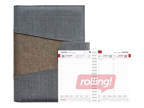 Dienasgrāmata Boss Exclusive, A5, pelēks/gaiši brūns