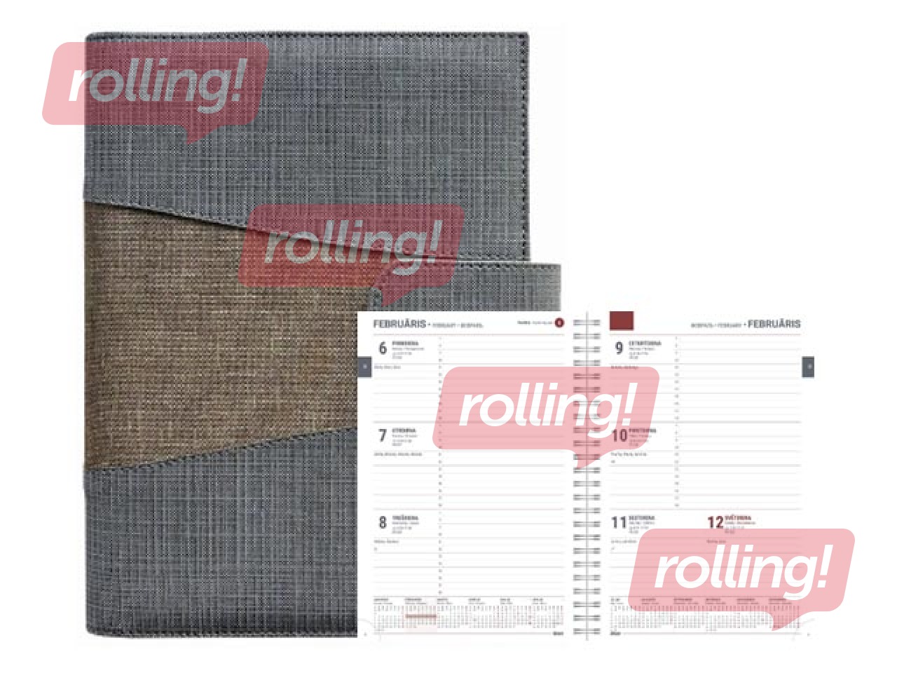 Dienasgrāmata Spirex Exclusive, A5, pelēks/gaiši brūns