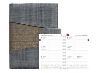 Dienasgrāmata Spirex Exclusive, A5, pelēks/gaiši brūns