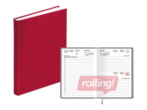 Kabatas kalendārs Mono, A6, basis, sarkans