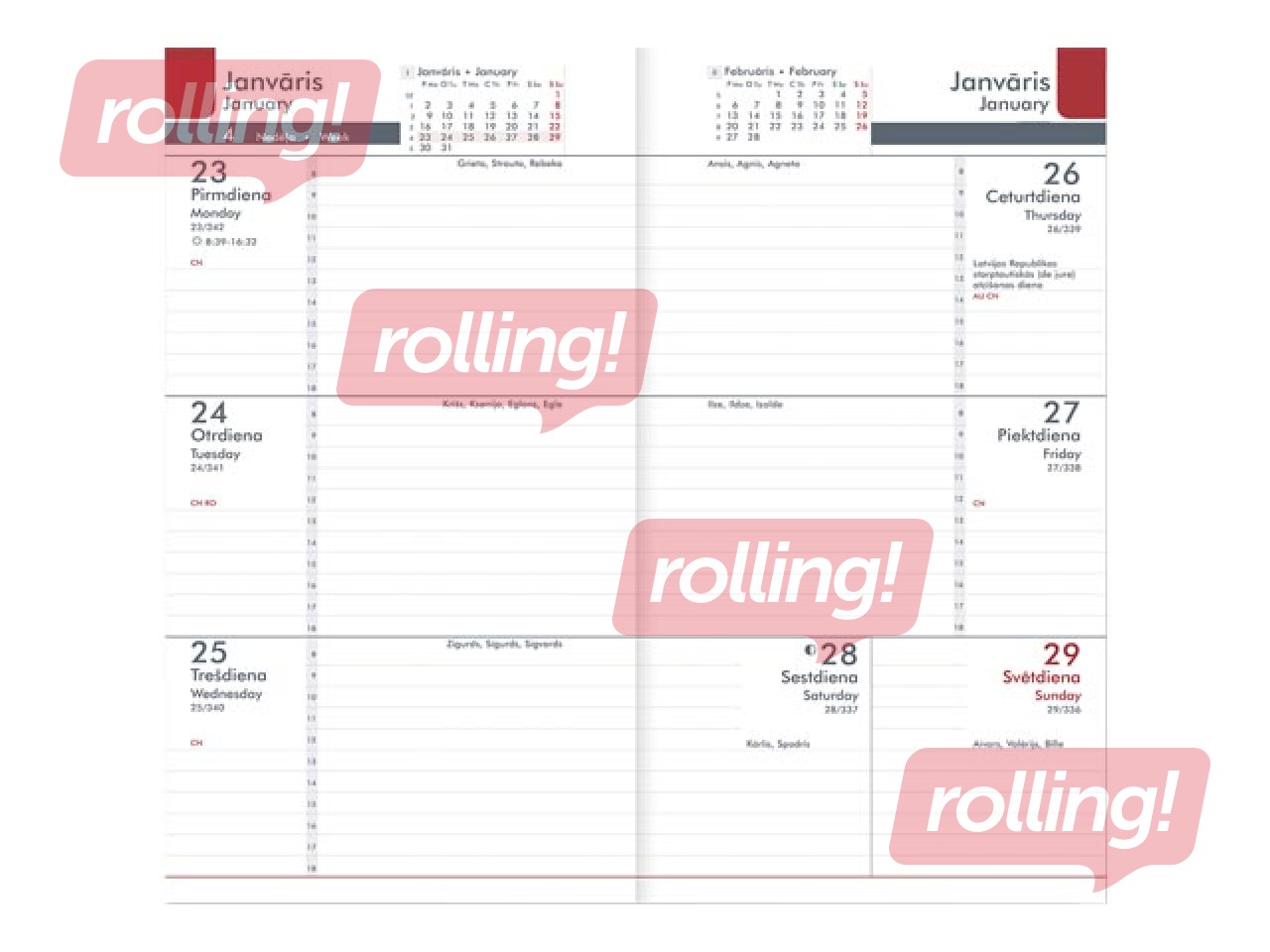 Kabatas kalendārs Midi, mākslīgā āda, tumši zils