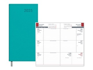 Kabatas kalendārs Midi, mākslīgā āda, tirkīza