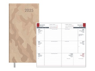 Kabatas kalendārs Midi, mākslīgā āda, metāliski bēša