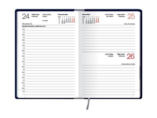 Kabatas kalendārs Mono, A6, āda, melns