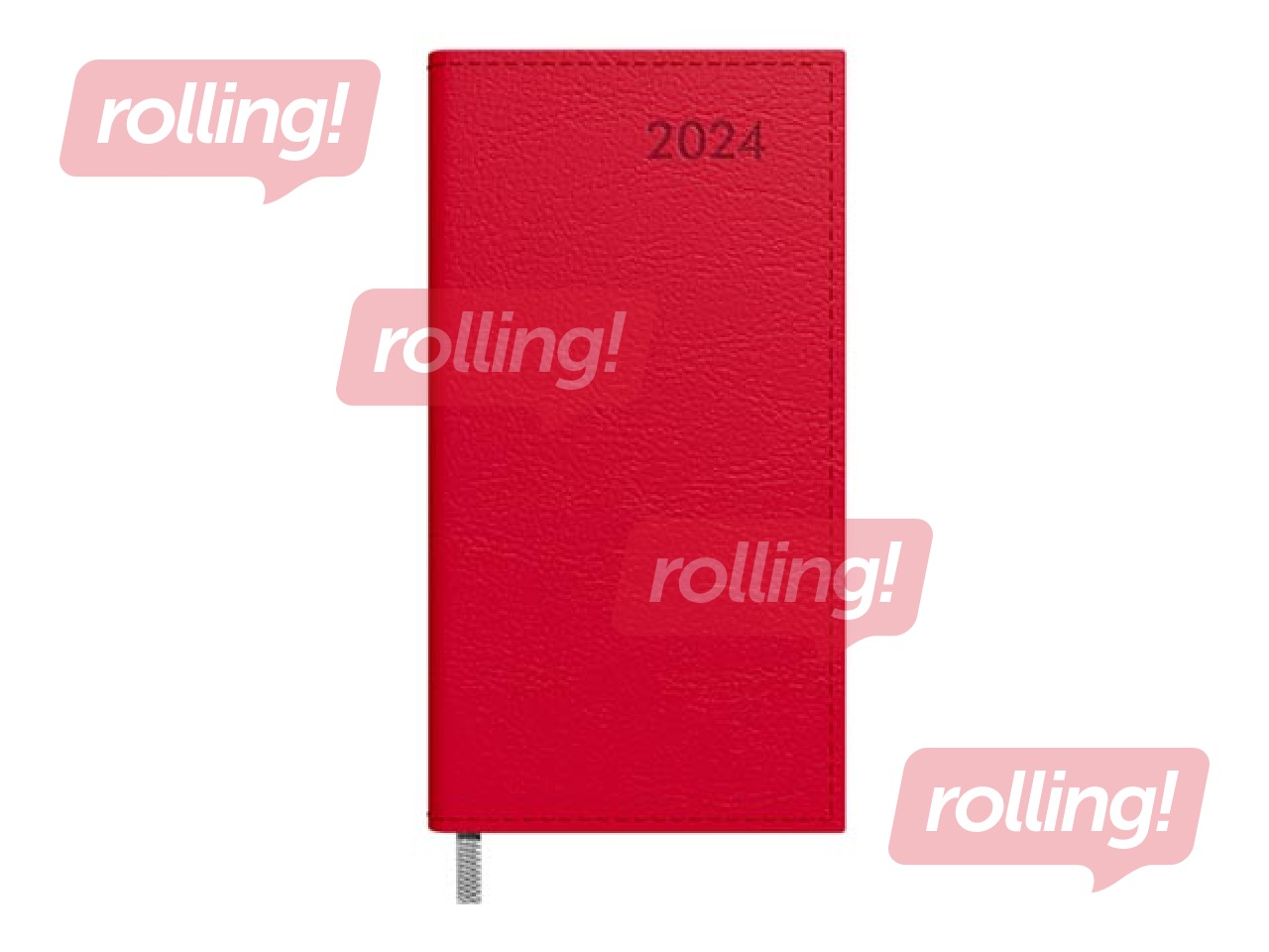 Kabatas kalendārs Midi, mākslīgā āda, sarkans