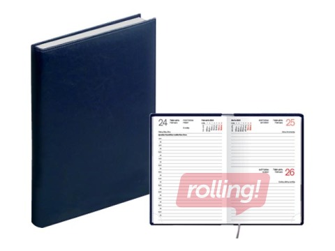 Kabatas kalendārs Mono, A6, āda, zils