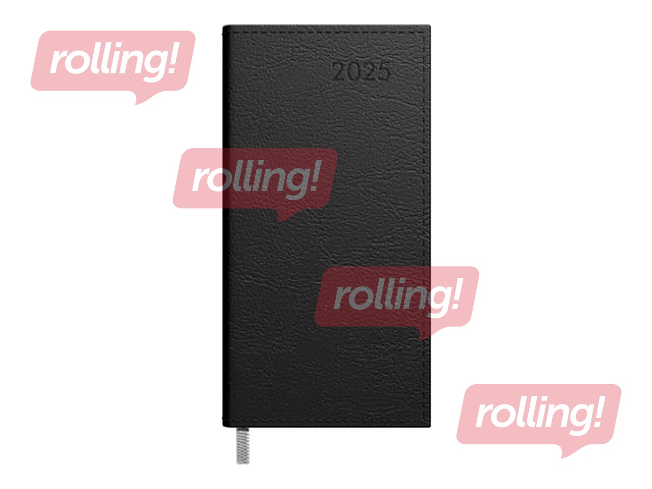 Kabatas kalendārs Midi, mākslīgā āda, melns