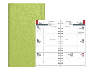 Kabatas kalendārs Midiplan, mākslīgā āda, gaiši zaļš