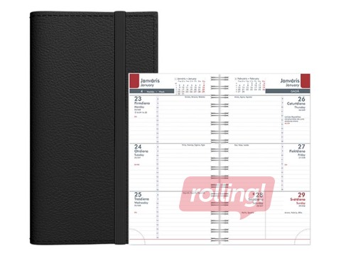 Kabatas kalendārs Midi Flex Nedēļa, melns