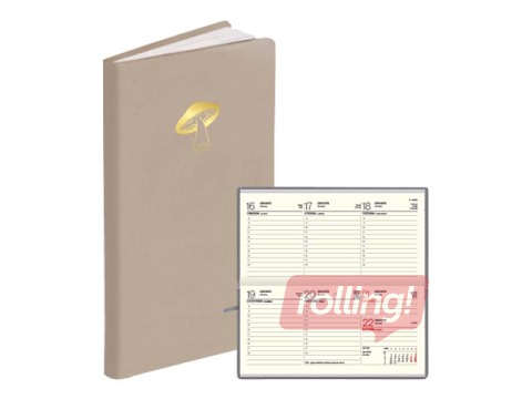 Kabatas kalendārs Lady, mākslīgā āda Soft, bēšs