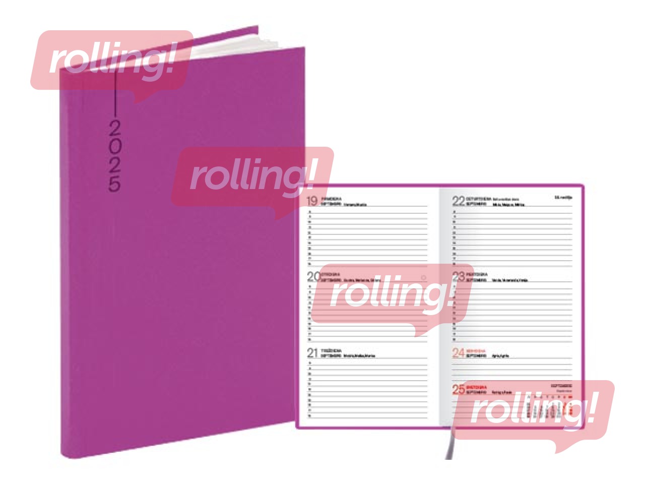 Kabatas kalendārs Pocket, balacron Flex, spilgti violets
