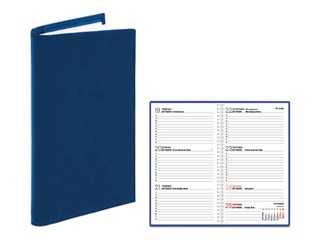 Kabatas kalendārs Pocket, mākslīgā āda, ar spirāli, zils