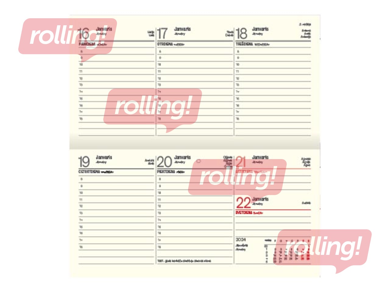 Kabatas kalendārs Lady ar apvāku, āda, melns