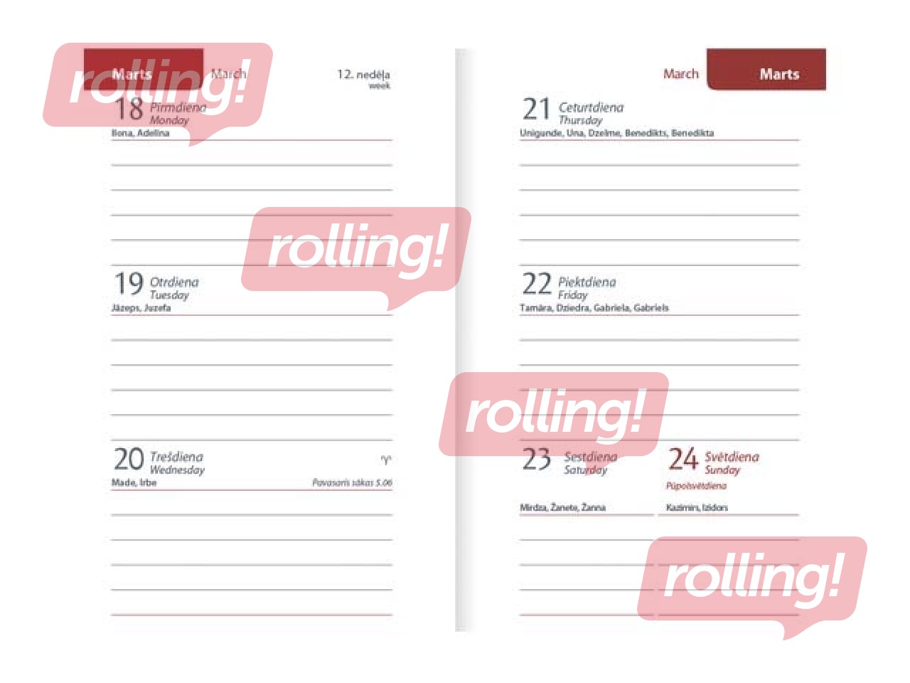 Kabatas kalendārs Mini A8, mākslīgā āda, melns