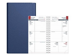 Kabatas kalendārs Midiplan, mākslīgā āda, tumši zils