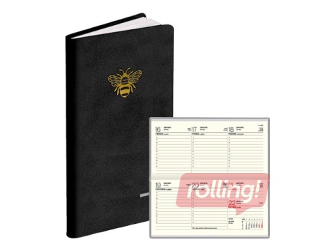 Kabatas kalendārs Lady, mākslīgā āda Soft, melns