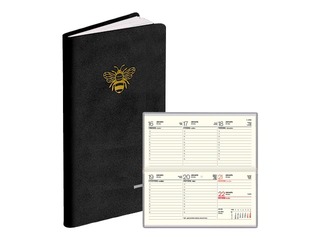 Kabatas kalendārs Lady, mākslīgā āda Soft, melns