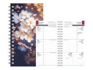 Kabatas kalendārs Midi Spiral Design, Spring Flowers