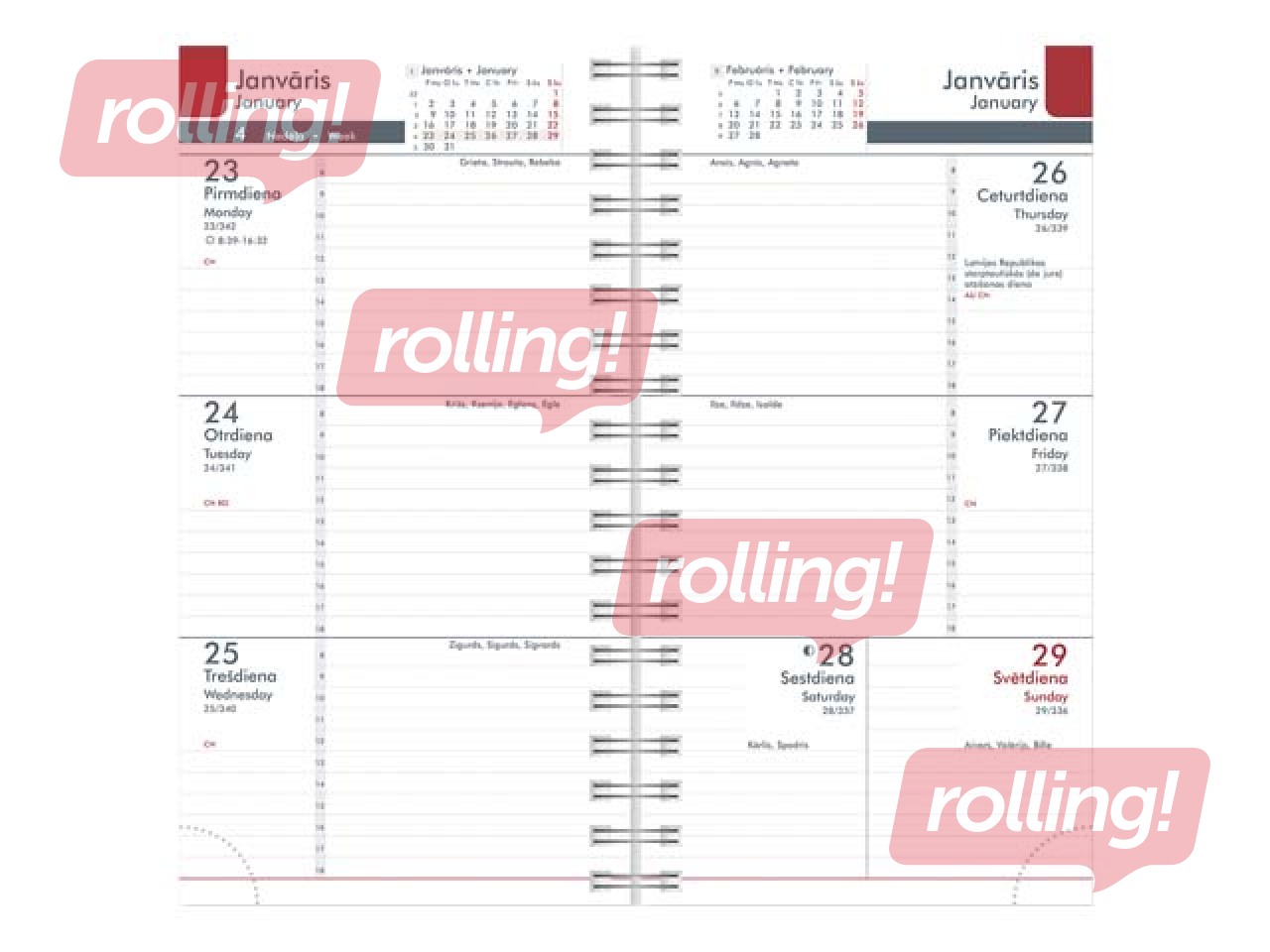 Kabatas kalendārs Midi Spiral Cardboard, dark brown 