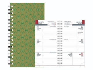 Kabatas kalendārs Midi Spiral Cardboard, green 