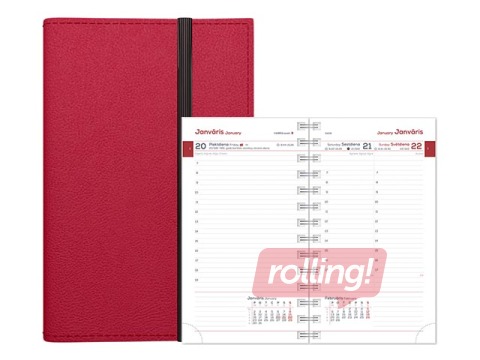 Kabatas kalendārs Midi Flex Diena, bordo