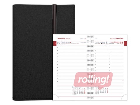 Kabatas kalendārs Midi Flex Diena, melns