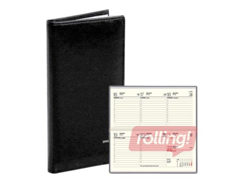 Kabatas kalendārs Lady, āda, melns