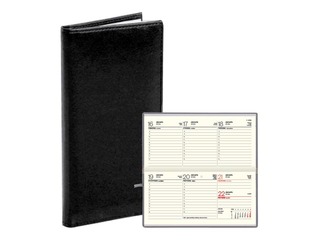 Kabatas kalendārs Lady, āda, melns