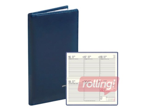 Kabatas kalendārs Lady, āda, zils