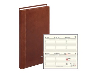 Kabatas kalendārs Lady, tamponato āda, brūna