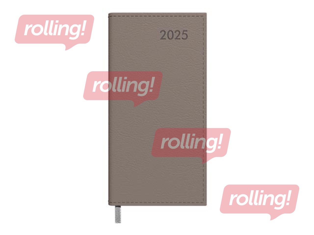 Kabatas kalendārs Midi, mākslīgā āda, pelēka