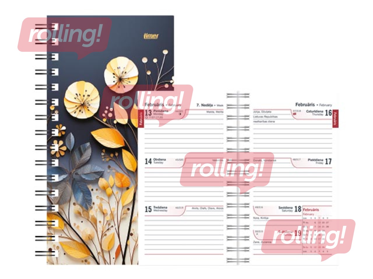 Kabatas kalendārs Mini Spiral Design, Night Light