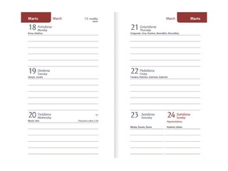 Kabatas kalendārs Mini A8, mākslīgā āda, bēšs