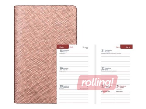 Kabatas kalendārs Mini A8, mākslīgā āda, bēšs