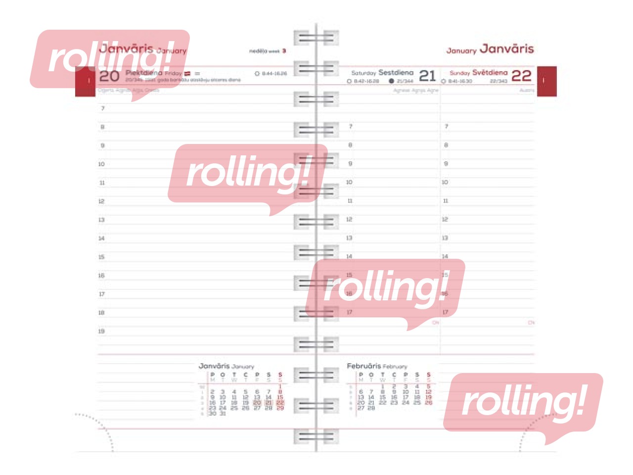 Kabatas kalendārs Midi Spiral Design, Spring Flowers