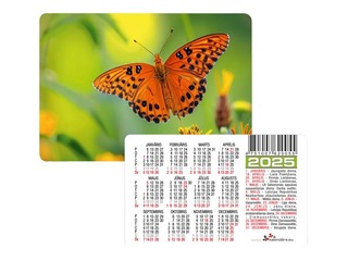 Kabatas kalendārs, divpusējs, Nr.8, 60x92mm