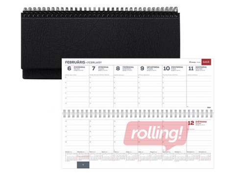 Galda kalendārs Memo, PVC, melns