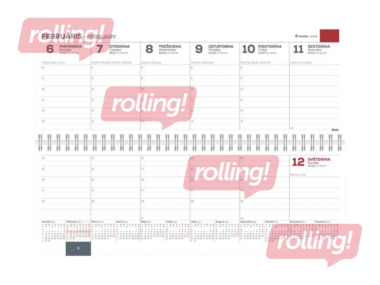 Galda kalendārs Memo Card, Holiday