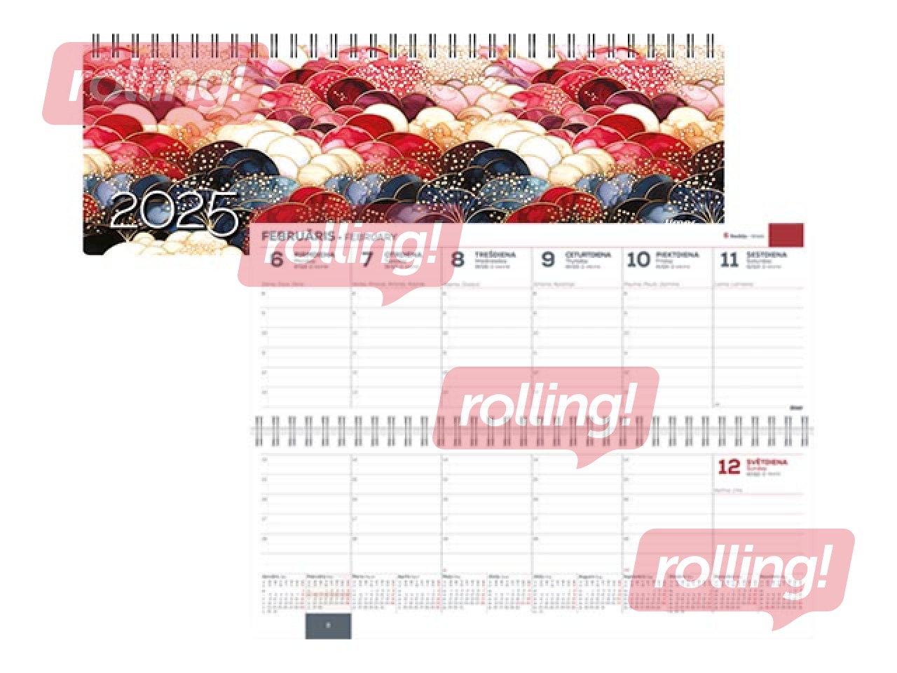 Galda kalendārs Memo Card, Golden Silk